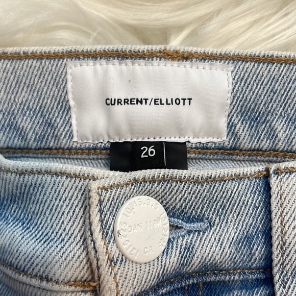 Current/Elliott High Waist Ankle Barron Sheared Hem Jeans - Picture 4 of 6